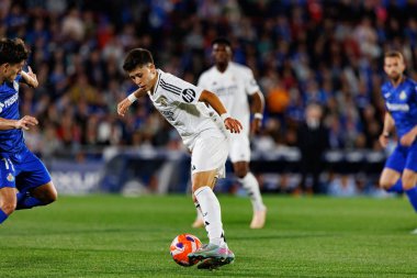 LaLiga EA SPORTS maçı sırasında Estadio Coliseum 'da Getafe CF ve Real Madrid CF takımları arasında görüldü (Maciej Rogowski)