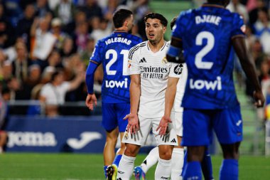 Brahim Diaz, Estadio Coliseum 'daki Getafe CF ve Real Madrid CF takımları arasında LaLiga EA SPORTS maçında görüldü (Maciej Rogowski)