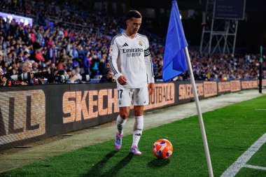 Lucas Vazquez, LaLiga EA SPORTS maçı sırasında Estadio Coliseum 'da Getafe CF ve Real Madrid CF takımları arasında görüldü (Maciej Rogowski)