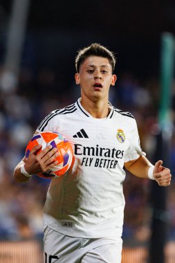LaLiga EA SPORTS maçı sırasında Estadio Coliseum 'da Getafe CF ve Real Madrid CF takımları arasında görüldü (Maciej Rogowski)
