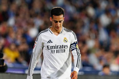 Lucas Vazquez, LaLiga EA SPORTS maçı sırasında Estadio Coliseum 'da Getafe CF ve Real Madrid CF takımları arasında görüldü (Maciej Rogowski)