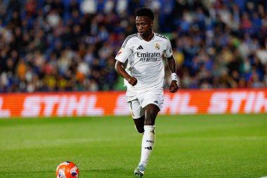 Küçük Vinicius, LaLiga EA SPORTS maçı sırasında Estadio Coliseum 'da Getafe CF ve Real Madrid CF takımları arasında görüldü (Maciej Rogowski)