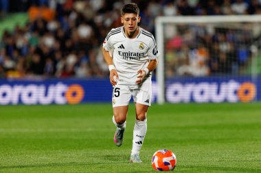 LaLiga EA SPORTS maçı sırasında Estadio Coliseum 'da Getafe CF ve Real Madrid CF takımları arasında görüldü (Maciej Rogowski)