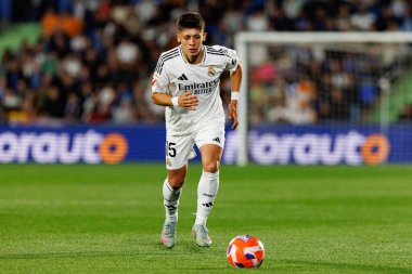 LaLiga EA SPORTS maçı sırasında Estadio Coliseum 'da Getafe CF ve Real Madrid CF takımları arasında görüldü (Maciej Rogowski)