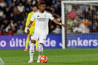David Alaba LaLiga EA SPORTS maçı sırasında Estadio Coliseum 'da Getafe CF ve Real Madrid CF takımları arasında görüldü (Maciej Rogowski)