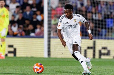 Küçük Vinicius, LaLiga EA SPORTS maçı sırasında Estadio Coliseum 'da Getafe CF ve Real Madrid CF takımları arasında görüldü (Maciej Rogowski)