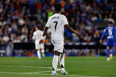 Küçük Vinicius, LaLiga EA SPORTS maçı sırasında Estadio Coliseum 'da Getafe CF ve Real Madrid CF takımları arasında görüldü (Maciej Rogowski)