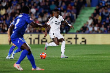 Küçük Vinicius, LaLiga EA SPORTS maçı sırasında Estadio Coliseum 'da Getafe CF ve Real Madrid CF takımları arasında görüldü (Maciej Rogowski)