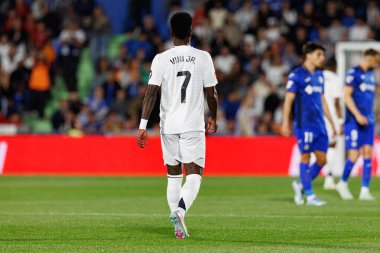 Küçük Vinicius, LaLiga EA SPORTS maçı sırasında Estadio Coliseum 'da Getafe CF ve Real Madrid CF takımları arasında görüldü (Maciej Rogowski)