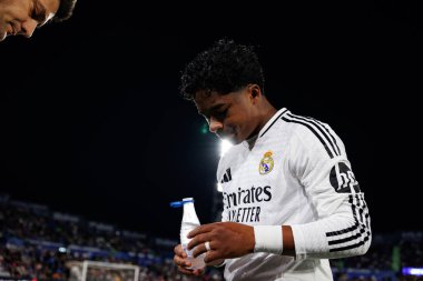 LaLiga EA SPORTS maçı sırasında Estadio Coliseum 'da Getafe CF ve Real Madrid CF takımları arasında görüldü (Maciej Rogowski)