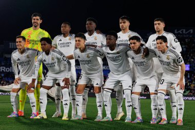 Real Madrid takımı LaLiga EA SPORTS maçı sırasında Estadio Coliseum 'da Getafe CF ve Real Madrid CF takımları arasında görüldü (Maciej Rogowski)