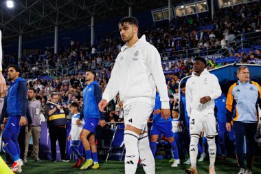 Raul Asencio, LaLiga EA SPORTS maçında Getafe CF ve Real Madrid CF takımları arasında Estadio Kolezyumu 'nda görüldü (Maciej Rogowski)