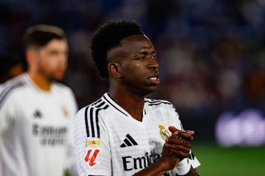 Küçük Vinicius, LaLiga EA SPORTS maçı sırasında Estadio Coliseum 'da Getafe CF ve Real Madrid CF takımları arasında görüldü (Maciej Rogowski)
