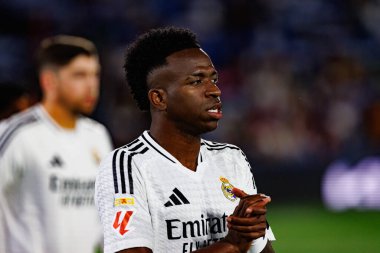 Küçük Vinicius, LaLiga EA SPORTS maçı sırasında Estadio Coliseum 'da Getafe CF ve Real Madrid CF takımları arasında görüldü (Maciej Rogowski)
