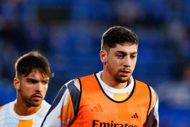 Federico Valverde, Estadio Coliseum 'daki Getafe CF ve Real Madrid CF takımları arasında LaLiga EA SPORTS maçı sırasında görüldü (Maciej Rogowski)