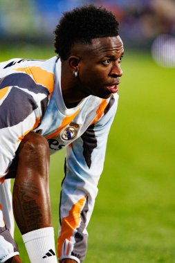 Küçük Vinicius, LaLiga EA SPORTS maçı sırasında Estadio Coliseum 'da Getafe CF ve Real Madrid CF takımları arasında görüldü (Maciej Rogowski)