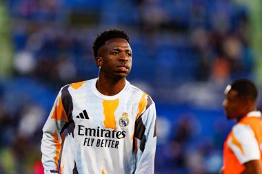 Küçük Vinicius, LaLiga EA SPORTS maçı sırasında Estadio Coliseum 'da Getafe CF ve Real Madrid CF takımları arasında görüldü (Maciej Rogowski)