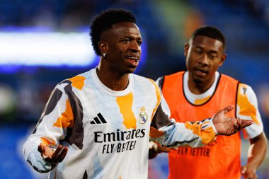 Küçük Vinicius, LaLiga EA SPORTS maçı sırasında Estadio Coliseum 'da Getafe CF ve Real Madrid CF takımları arasında görüldü (Maciej Rogowski)