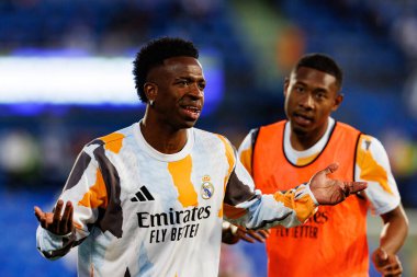 Küçük Vinicius, LaLiga EA SPORTS maçı sırasında Estadio Coliseum 'da Getafe CF ve Real Madrid CF takımları arasında görüldü (Maciej Rogowski)