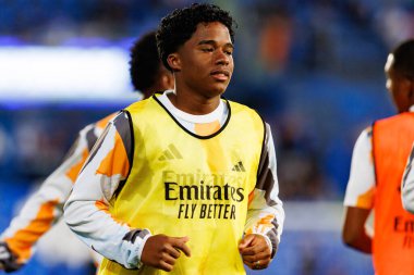 LaLiga EA SPORTS maçı sırasında Estadio Coliseum 'da Getafe CF ve Real Madrid CF takımları arasında görüldü (Maciej Rogowski)