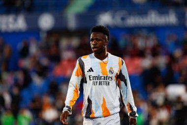 Küçük Vinicius, LaLiga EA SPORTS maçı sırasında Estadio Coliseum 'da Getafe CF ve Real Madrid CF takımları arasında görüldü (Maciej Rogowski)