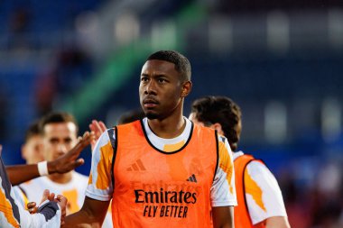 David Alaba LaLiga EA SPORTS maçı sırasında Estadio Coliseum 'da Getafe CF ve Real Madrid CF takımları arasında görüldü (Maciej Rogowski)