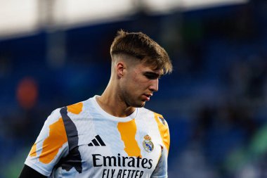 Fran Gonzalez LaLiga EA SPORTS maçı sırasında Estadio Coliseum 'da Getafe CF ve Real Madrid CF takımları arasında görüldü (Maciej Rogowski)