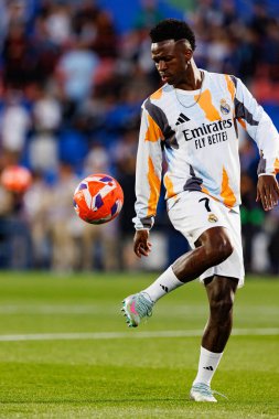 Küçük Vinicius, LaLiga EA SPORTS maçı sırasında Estadio Coliseum 'da Getafe CF ve Real Madrid CF takımları arasında görüldü (Maciej Rogowski)