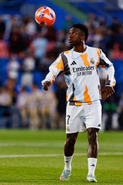 Küçük Vinicius, LaLiga EA SPORTS maçı sırasında Estadio Coliseum 'da Getafe CF ve Real Madrid CF takımları arasında görüldü (Maciej Rogowski)