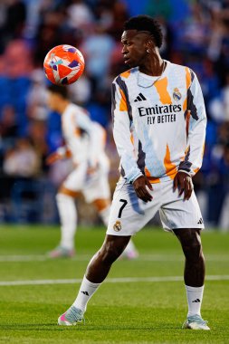 Küçük Vinicius, LaLiga EA SPORTS maçı sırasında Estadio Coliseum 'da Getafe CF ve Real Madrid CF takımları arasında görüldü (Maciej Rogowski)