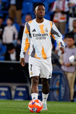 Küçük Vinicius, LaLiga EA SPORTS maçı sırasında Estadio Coliseum 'da Getafe CF ve Real Madrid CF takımları arasında görüldü (Maciej Rogowski)