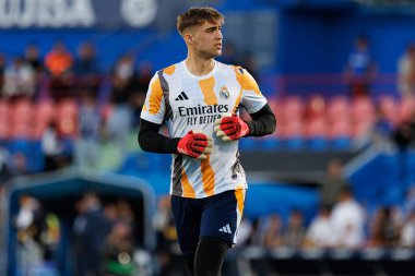 Fran Gonzalez LaLiga EA SPORTS maçı sırasında Estadio Coliseum 'da Getafe CF ve Real Madrid CF takımları arasında görüldü (Maciej Rogowski)