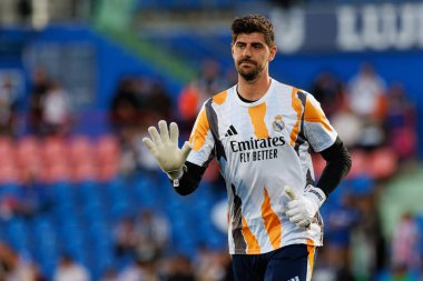 Thibaut Courtois, LaLiga EA SPORTS maçı sırasında Estadio Kolezyumu 'nda Getafe CF ve Real Madrid CF takımları arasında görüldü (Maciej Rogowski)