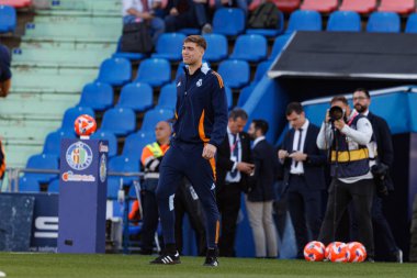 Fran Gonzalez LaLiga EA SPORTS maçı sırasında Estadio Coliseum 'da Getafe CF ve Real Madrid CF takımları arasında görüldü (Maciej Rogowski)