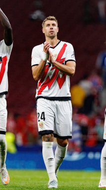 Florian Lejeune, Atletico de Madrid ve Rayo Vallecano takımları arasında Estadio Civitas Metropolitano 'da (Maciej Rogowski)