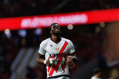 Randy Nteka, Atletico de Madrid ve Rayo Vallecano takımları arasında Estadio Civitas Metropolitano 'da oynanan LaLiga EA SPORTS maçı sırasında görüldü (Maciej Rogowski)