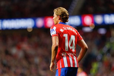 Marcos Llorente, Atletico de Madrid ve Rayo Vallecano takımları arasında Estadio Civitas Metropolitano 'da oynanan LaLiga EA SPORTS maçı sırasında görüldü (Maciej Rogowski)