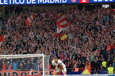 Atletico taraftarları LaLiga EA SPORTS maçında Atletico de Madrid ve Rayo Vallecano takımları arasında Estadio Civitas Metropolitano 'da görüldü (Maciej Rogowski)