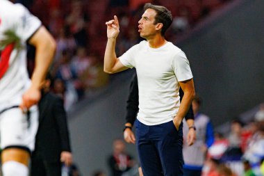 Inigo Perez LaLiga EA SPORTS maçı sırasında Estadio Civitas Metropolitano 'da Atletico de Madrid ve Rayo Vallecano takımları arasında görüldü (Maciej Rogowski)