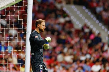Jan Oblak LaLiga EA SPORTS maçı sırasında Estadio Civitas Metropolitano 'da Atletico de Madrid ve Rayo Vallecano takımları arasında görüldü (Maciej Rogowski)