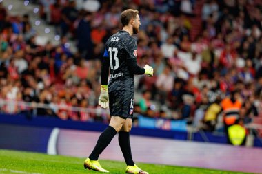 Jan Oblak LaLiga EA SPORTS maçı sırasında Estadio Civitas Metropolitano 'da Atletico de Madrid ve Rayo Vallecano takımları arasında görüldü (Maciej Rogowski)