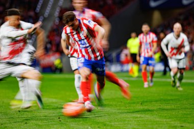 Julian Alvarez LaLiga EA SPORTS maçı sırasında Estadio Civitas Metropolitano 'da Atletico de Madrid ve Rayo Vallecano takımları arasında görüldü (Maciej Rogowski)