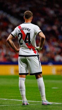 Florian Lejeune, Atletico de Madrid ve Rayo Vallecano takımları arasında Estadio Civitas Metropolitano 'da (Maciej Rogowski)