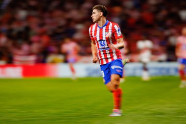 Julian Alvarez LaLiga EA SPORTS maçı sırasında Estadio Civitas Metropolitano 'da Atletico de Madrid ve Rayo Vallecano takımları arasında görüldü (Maciej Rogowski)