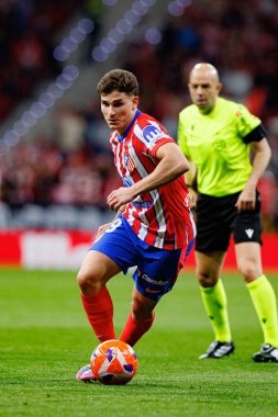 Julian Alvarez LaLiga EA SPORTS maçı sırasında Estadio Civitas Metropolitano 'da Atletico de Madrid ve Rayo Vallecano takımları arasında görüldü (Maciej Rogowski)