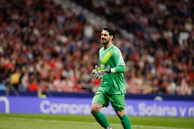 Augusto Batalla LaLiga EA SPORTS maçı sırasında Estadio Civitas Metropolitano 'da Atletico de Madrid ve Rayo Vallecano takımları arasında görüldü (Maciej Rogowski)