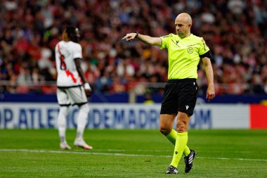 Pablo Gonzalez Fuertes LaLiga EA SPORTS maçı sırasında Estadio Civitas Metropolitano 'da Atletico de Madrid ve Rayo Vallecano takımları arasında görüldü (Maciej Rogowski)