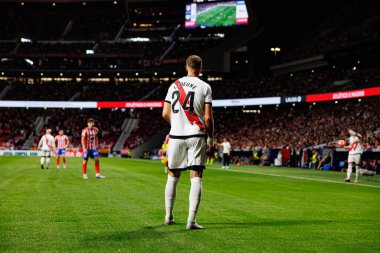 Florian Lejeune, Atletico de Madrid ve Rayo Vallecano takımları arasında Estadio Civitas Metropolitano 'da (Maciej Rogowski)