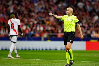 Pablo Gonzalez Fuertes LaLiga EA SPORTS maçı sırasında Estadio Civitas Metropolitano 'da Atletico de Madrid ve Rayo Vallecano takımları arasında görüldü (Maciej Rogowski)
