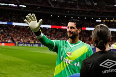 Augusto Batalla LaLiga EA SPORTS maçı sırasında Estadio Civitas Metropolitano 'da Atletico de Madrid ve Rayo Vallecano takımları arasında görüldü (Maciej Rogowski)